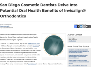 La Jolla Cosmetic Dentists Explain Potential Health Benefits of Invisalign